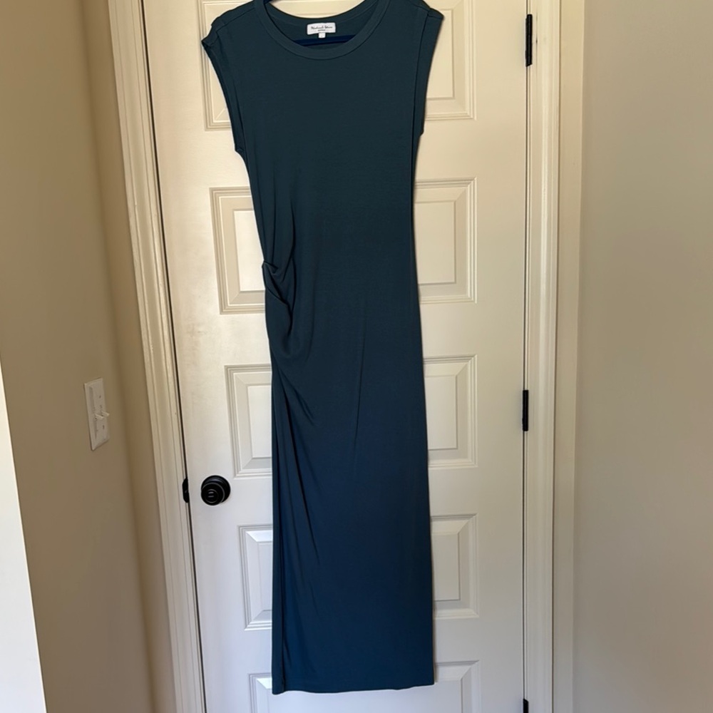 Michael Stars Blue Sheath Maxi Dress Cap Sleeve